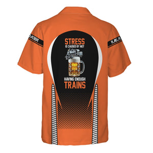 Railspirit  Personalized  Wheeling And Lake Erie Railroad Hawaiian Shirt  Stress Is Caused By Not Having Enough Trains  Shirt All Over Print