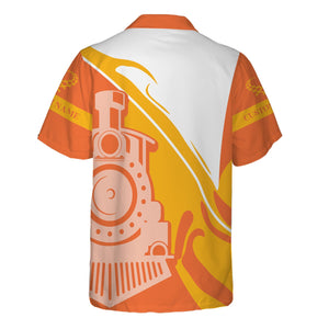 Railspirit Personalized Wheeling And Lake Erie Railroad Hawaiian Shirt Flame-Inspired Style Shirt Gift Idea For Train Lovers