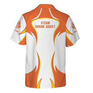 Railspirit Personalized Wheeling And Lake Erie Railroad Hawaiian Shirt Distinctive Flame Style Shirt For Steam Engine Addict