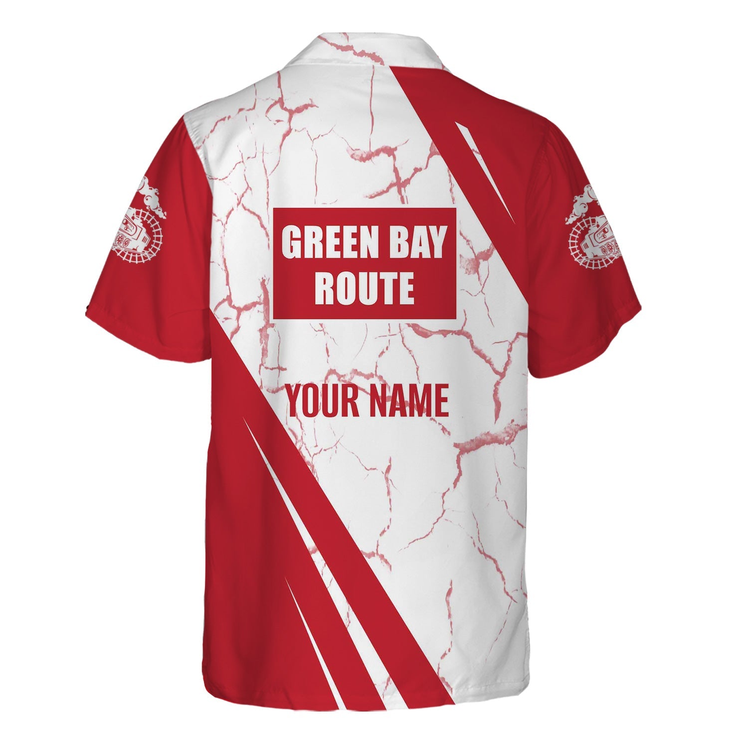Railspirit Personalized Green Bay & Western Railroad Hawaiian Shirt Crackle Texture Style Shirt For Trackhead