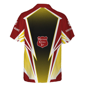 Railspirit Personalized Wisconsin Central Ltd Railroad Hawaiian Shirt Lightning Graphic Style Shirt Gift Idea For Train Lover