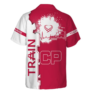 Railspirit Personalized Canadian Pacific Railroad Hawaiian Shirt Engine Heartbeat and Track Love Style Shirt Gift Idea For Train Lovers
