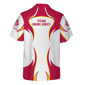 Railspirit Personalized Canadian Pacific Railroad Hawaiian Shirt Distinctive Flame Style Shirt For Steam Engine Addict