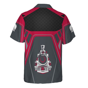 Railspirit Personalized Canadian Pacific Railroad Hawaiian Shirt Steam Locomotive Engine Graphic Train Shirt All Over Print