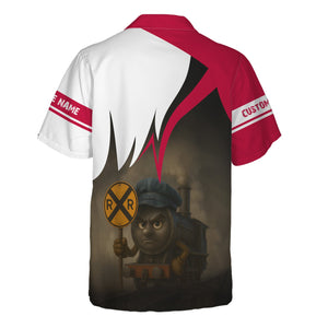 Railspirit Personalized Canadian Pacific Railroad Hawaiian Shirt Angry Train Hawaiian Shirt Gift Idea For Train Lover