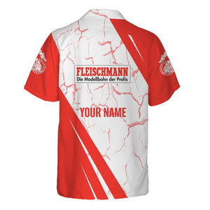 Railspirit Personalized Fleischmann And Western Railroad Hawaiian Shirt Crackle Texture Style Shirt For Trackhead