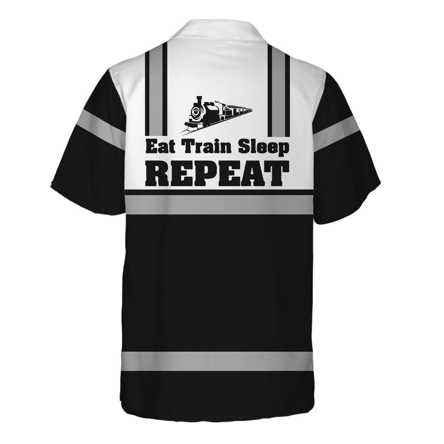 Railspirit Custom Name Norfolk Southern Railway Hawaiian Shirt Eat Train Sleep Repeat Printed Train Shirt