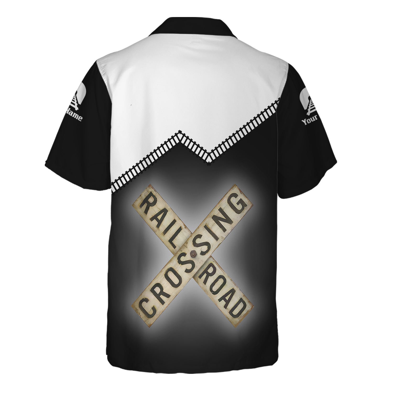 Railspirit Personalized Norfolk and Western Railway Hawaiian Shirt Railroad Crossing Printed Train Track Shirt