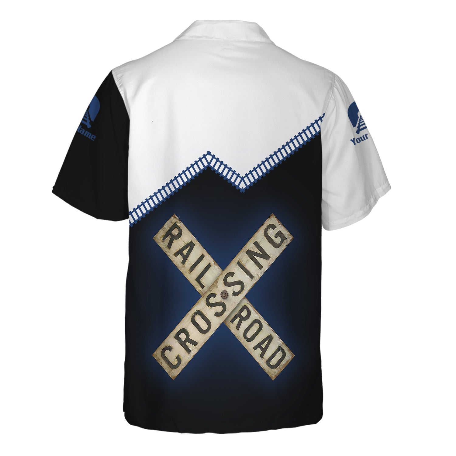 Railspirit Personalized Duluth, Winnipeg and Pacific Railway Hawaiian Shirt Railroad Crossing Printed Train Track Shirt