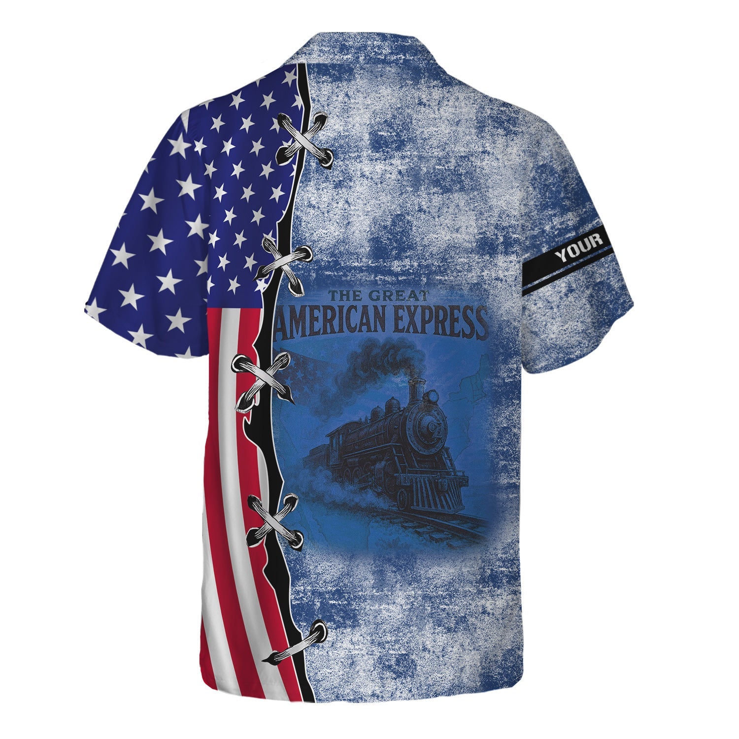 Railspirit Personalized Duluth, Winnipeg and Pacific Railway Hawaiian Shirt Retro American Express Train With USA Flag Shirt