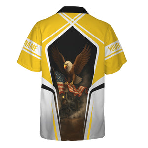 Railspirit Personalized Central of Georgia Railway Hawaiian Shirt American Eagle Vintage Train Shirt