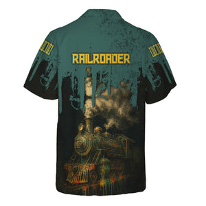 Railspirit Personalized Southern Railway U.S Hawaiian Shirt Vintage Train Art Style SOU Shirt For Locomotive Fans