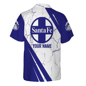 Railspirit Personalized Santa Fe Railway Hawaiian Shirt Crackle Texture Style Atchison, Topeka and Santa Fe Railway Shirt For Trackhead