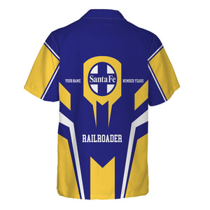 Railspirit Personalized Santa Fe Railway Hawaiian Shirt Custom Year Railroader Atchison, Topeka and Santa Fe Railway Shirt