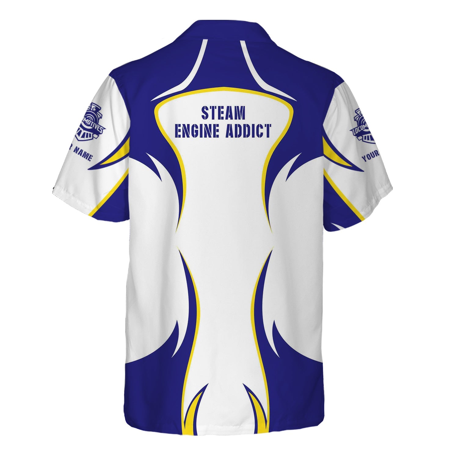 Railspirit Personalized Santa Fe Railway Hawaiian Shirt Distinctive Flame Style Atchison, Topeka and Santa Fe Railway Shirt For Steam Engine Addict