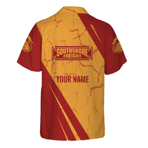 Railspirit Personalized Chicago South Shore and South Bend Railroad Hawaiian Shirt Crackle Texture Style Shirt For Trackhead