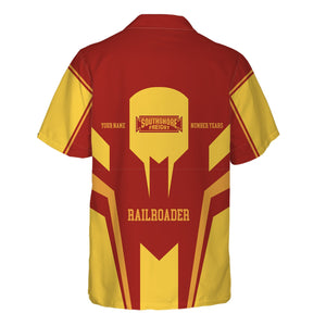 Railspirit Personalized Chicago South Shore and South Bend Railroad Hawaiian Shirt Custom Year Railroader Shirt Gift Idea For Train Lover
