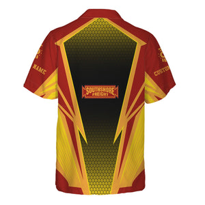 Railspirit Personalized Chicago South Shore and South Bend Railroad Hawaiian Shirt Lightning Graphic Style Shirt Gift Idea For Train Lover