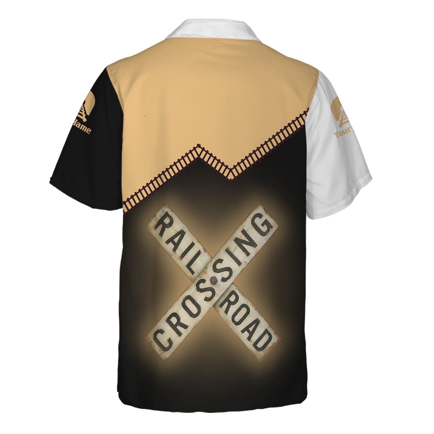 Railspirit Personalized London, Midland and Scottish Railway Hawaiian Shirt Railroad Crossing Printed Train Track Shirt