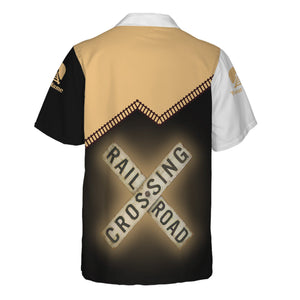Railspirit Personalized London, Midland and Scottish Railway Hawaiian Shirt Railroad Crossing Printed Train Track Shirt