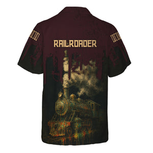 Railspirit Personalized London, Midland and Scottish Railway Hawaiian Shirt Vintage Train Art Style Shirt For Locomotive Fans