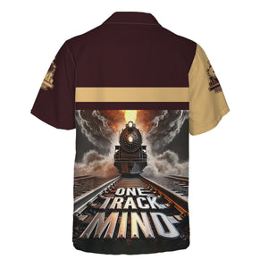 Railspirit Personalized London, Midland and Scottish Railway Hawaiian Shirt One Track Mind Train Printed Shirt