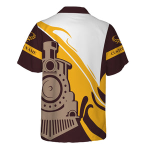 Railspirit Personalized London, Midland and Scottish Railway Hawaiian Shirt Flame-Inspired Style Shirt Gift Idea For Train Lovers