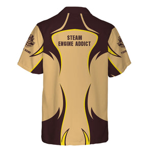 Railspirit Personalized London, Midland and Scottish Railway Hawaiian Shirt Distinctive Flame Style Shirt For Steam Engine Addict