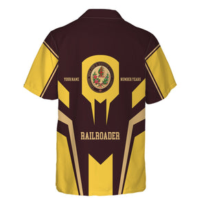 Railspirit Personalized London, Midland and Scottish Railway Hawaiian Shirt Custom Year Railroader Shirt Gift Idea For Train Lover