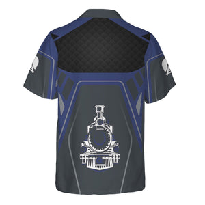 Railspirit Personalized London and North Eastern Railway Hawaiian Shirt Steam Locomotive Engine Graphic Train Shirt All Over Print