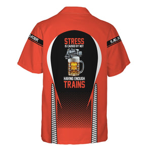 Railspirit Personalized British Railway Hawaiian Shirt Stress Is Caused By Not Having Enough Trains Shirt All Over Print