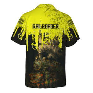 Railspirit Personalized Iowa Interstate Railroad Hawaiian Shirt Vintage Train Art Style IAIS Shirt For Locomotive Fans
