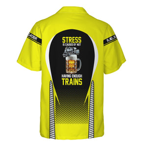 Railspirit Personalized Iowa Interstate Railroad Hawaiian Shirt Stress Is Caused By Not Having Enough Trains IAIS Shirt All Over Print