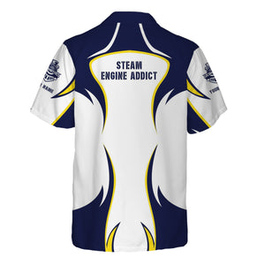 Railspirit Personalized Jersey Central Railroad Hawaiian Shirt Distinctive Flame Style CNJ Shirt For Steam Engine Addict