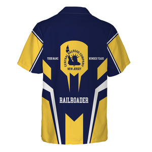 Railspirit Personalized CNJ Jersey Central Railroad Hawaiian Shirt Custom Year Railroader Shirt Gift Idea For Train Lover