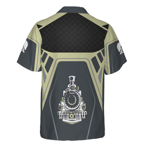 Railspirit Personalized Virginia & Truckee Railroad Hawaiian Shirt Steam Locomotive Engine Graphic Train Shirt All Over Print