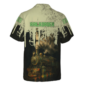 Railspirit Personalized Virginia & Truckee Railroad Hawaiian Shirt Vintage Train Art Style Shirt For Locomotive Fans