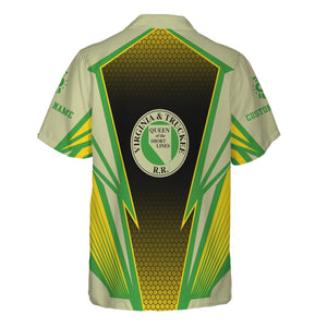 Railspirit Personalized Virginia & Truckee Railroad Hawaiian Shirt Lightning Graphic Style Shirt Gift Idea For Train Lover