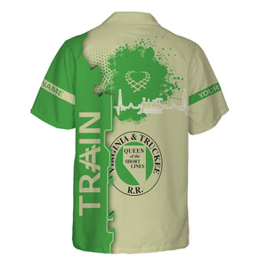 Railspirit Personalized Virginia & Truckee Railroad Hawaiian Shirt Engine Heartbeat and Track Love Style Shirt Gift Idea For Train Lovers