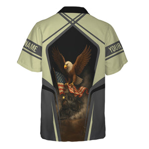 Railspirit Personalized Virginia & Truckee Railroad Hawaiian Shirt American Eagle Vintage Train Shirt