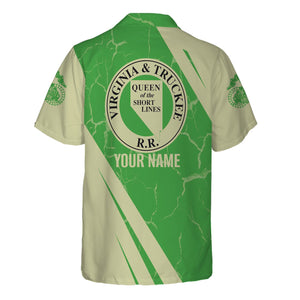 Railspirit Personalized Virginia & Truckee Railroad Hawaiian Shirt Crackle Texture Style Shirt For Trackhead