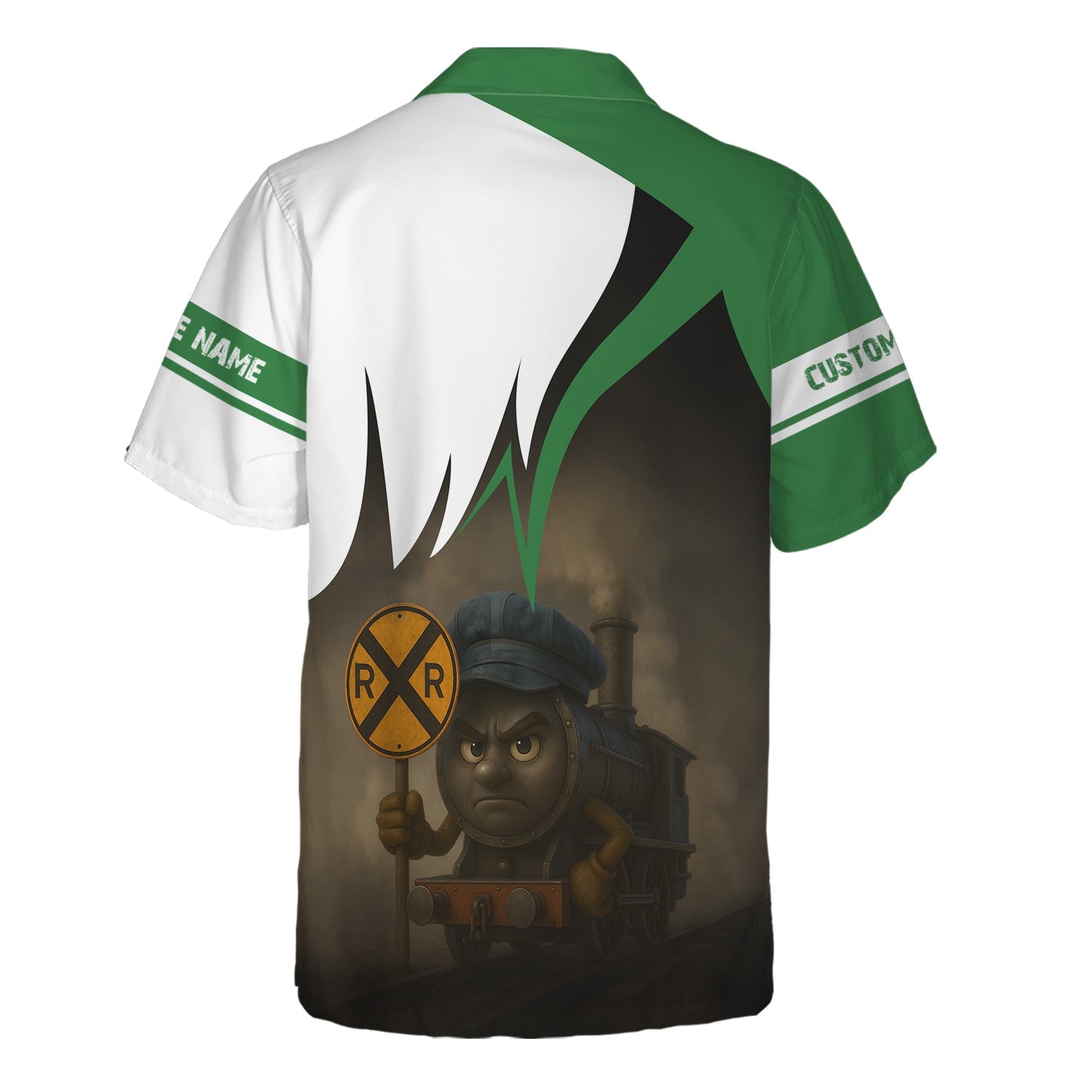 Railspirit Personalized Burlington Northern Railroad Hawaiian Shirt Angry Train Hawaiian Shirt Gift Idea For Train Lover