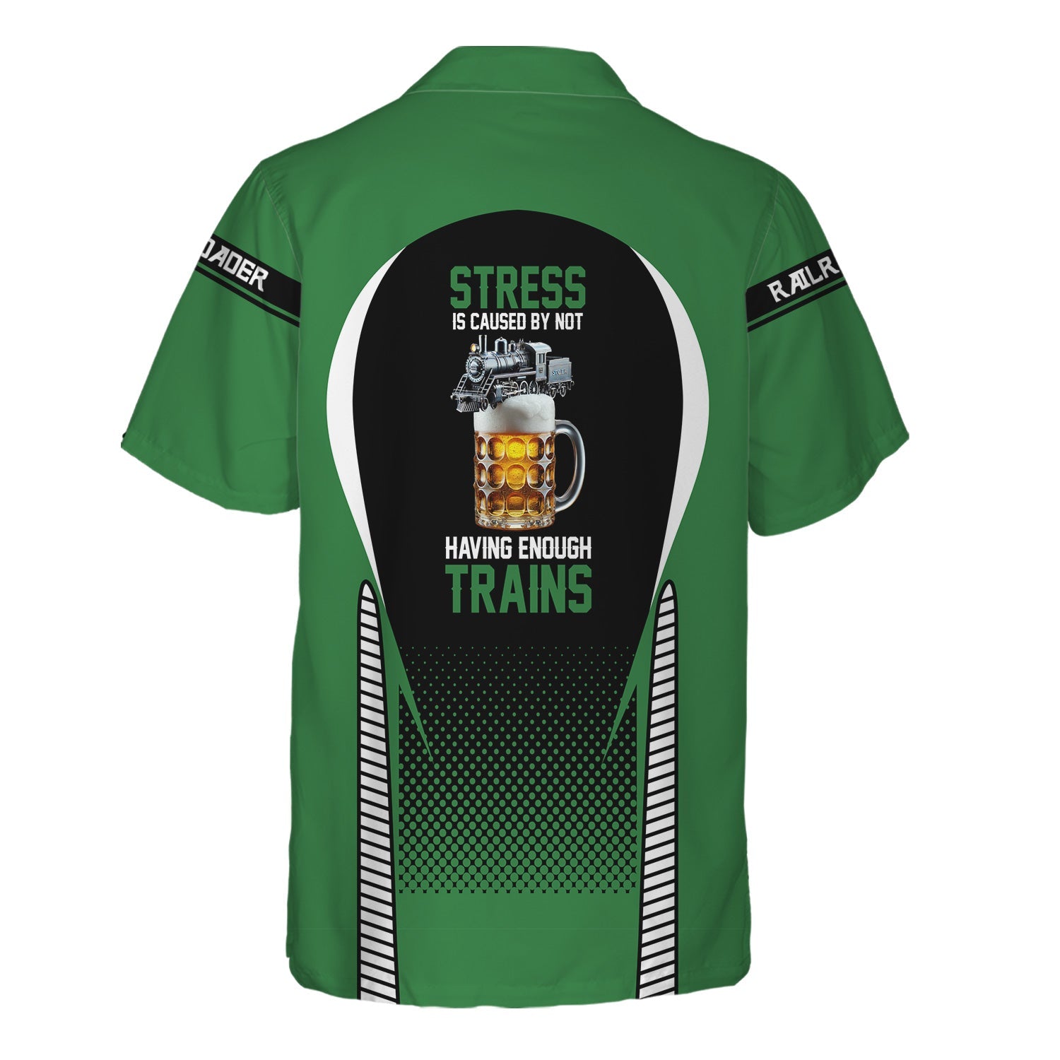 Railspirit Personalized Burlington Northern Railroad Hawaiian Shirt Stress Is Caused By Not Having Enough Trains Shirt All Over Print