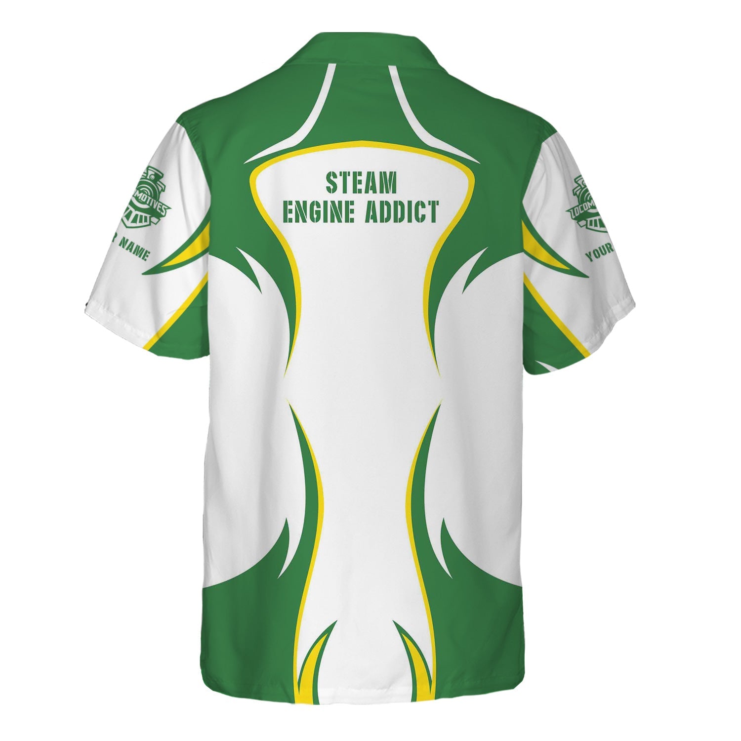 Railspirit Personalized Burlington Northern Railroad Hawaiian Shirt Distinctive Flame Style Shirt For Steam Engine Addict