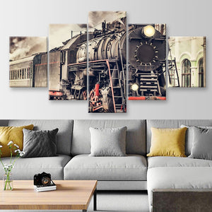 Train Industrial, Multi Canvas Painting Ideas, Multi Piece Panel Canvas Housewarming Gift Ideas Canvas Canvas Gallery Painting Framed Prints, Canvas Paintings Multi Panel Canvas 5PIECE(Mixed 12)