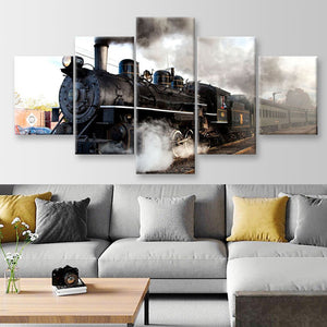 Vintage Steam Train, Multi Canvas Painting Ideas, Multi Piece Panel Canvas Housewarming Gift Ideas Canvas Canvas Gallery Painting Framed Prints, Canvas Paintings Multi Panel Canvas 5PIECE(Mixed 12)