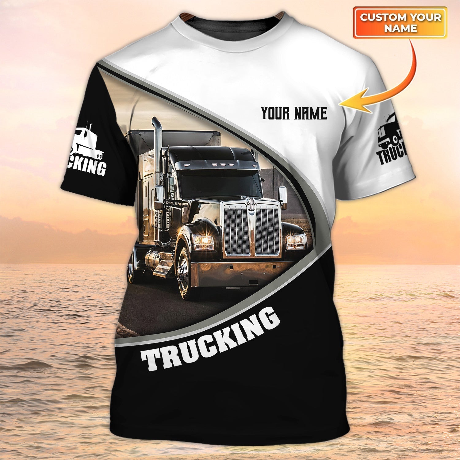 Custom Trucker Shirt With Name, 3D Trucking Sublimation On Shirt, Gift For Truck Drivers