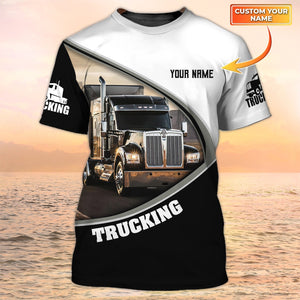 Custom Trucker Shirt With Name, 3D Trucking Sublimation On Shirt, Gift For Truck Drivers