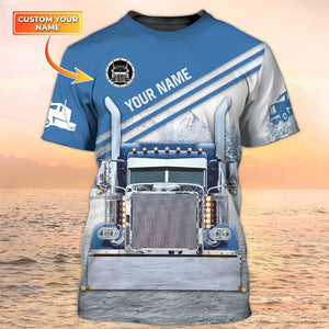 Personalized 3D Print Trucker Shirt, 18 Wheels Move The World Trucker Shirt, Big Truck T Shirts