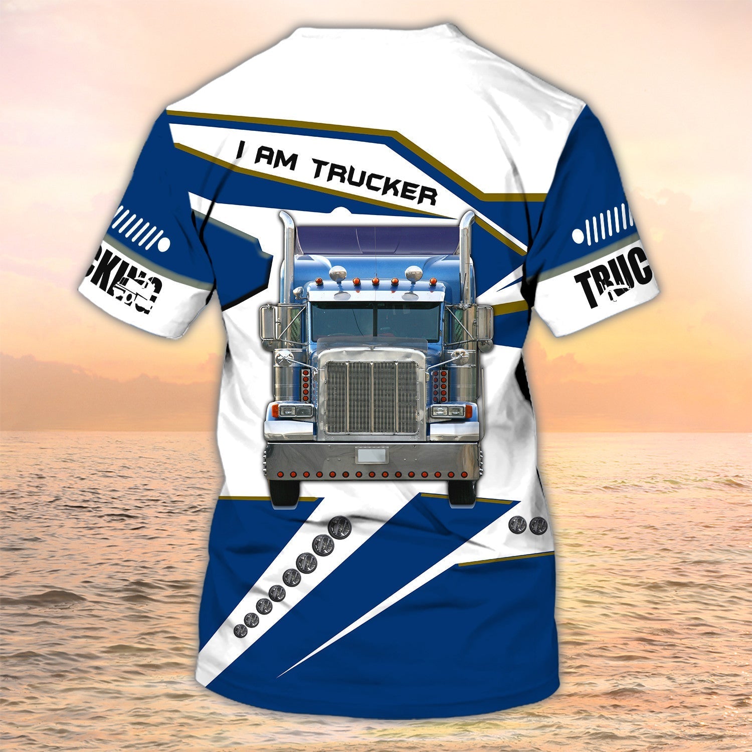 Custom Semi Truck T Shirts, Big Truck 3D Print T Shirts, Truck Driver Gift For Him
